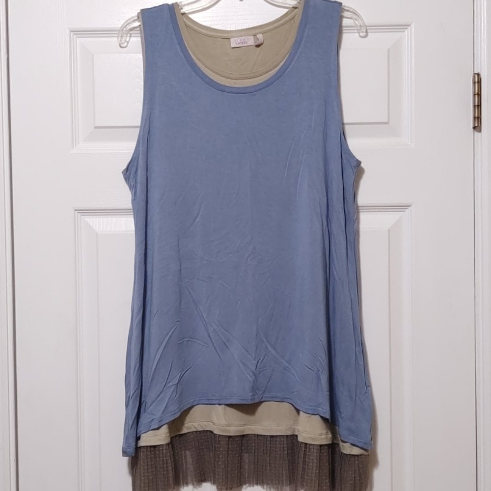 Logo Layers Olive Green & Blue Layering Tank Tops